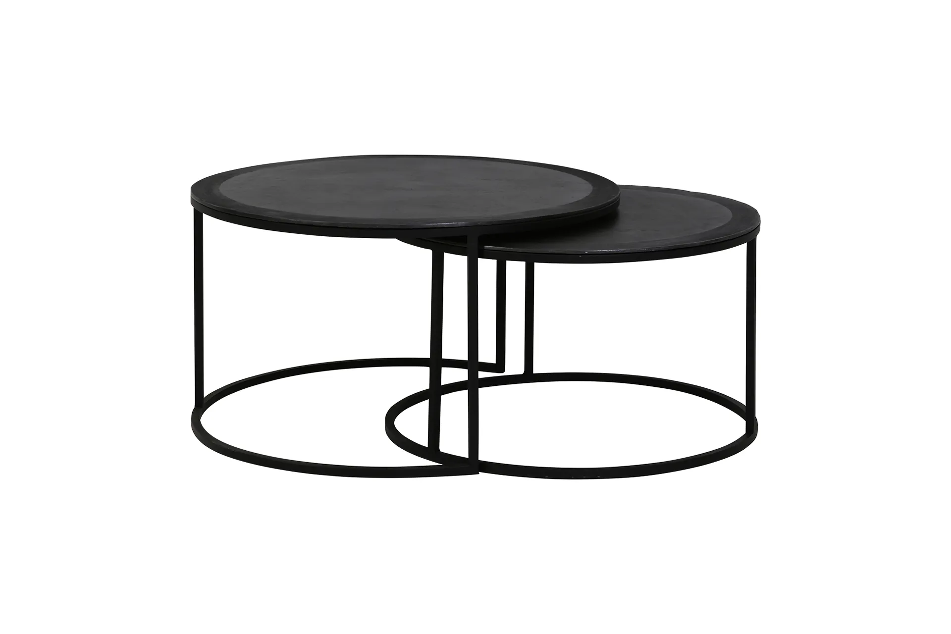 Couchtisch, 2er-Set Claro schwarz 75 cm
