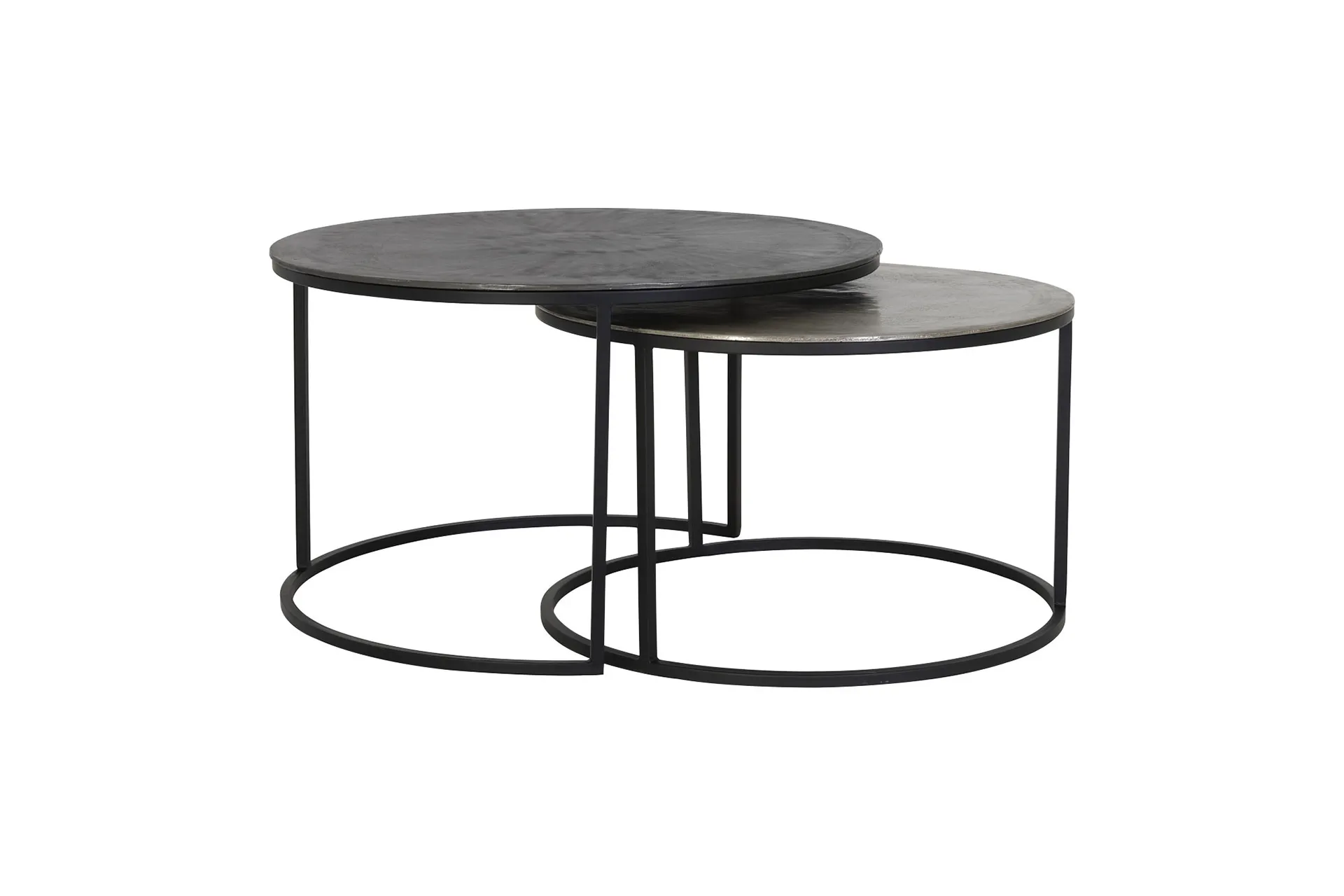 Couchtisch, 2er-Set Claro silber 75 cm