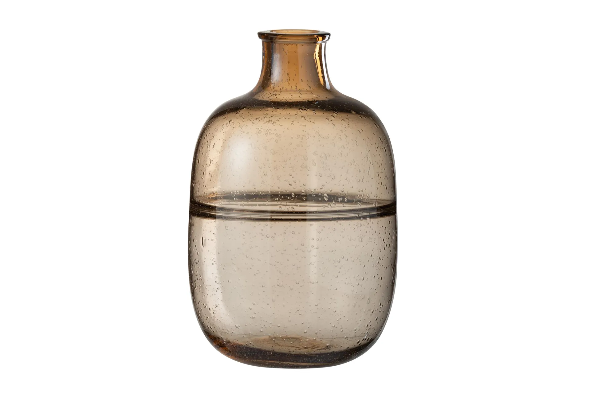 Vase Rund gerippt braun 24 x 24 cm